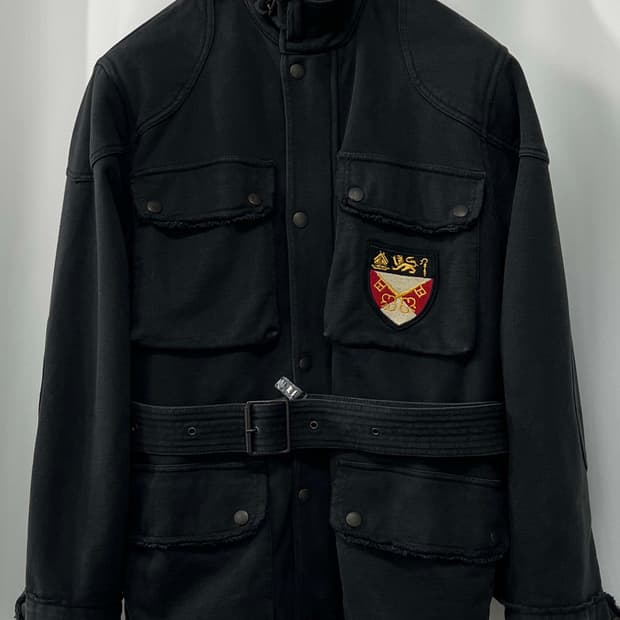 폴로 랄프로렌 블랙 피그먼드 모토사이클 라이더스 벨티드 자켓