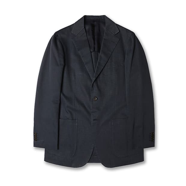 빔즈 에프 [Beams F] 페이드 네이비 트윌 코튼 스탠다드 스포츠자켓