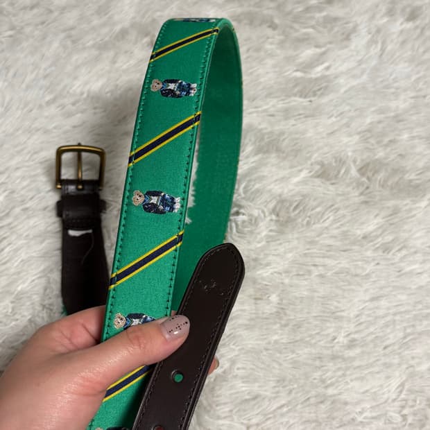 Polo Ralph Lauren 폴로베어 자카드 패브릭 벨트 (그린)