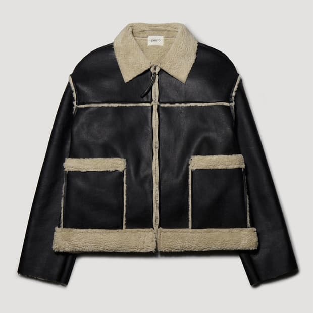페스토 오버사이즈 레더 퍼자켓 무스탕
