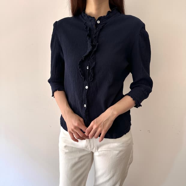 츠모리치사토 tsumori chisato 플리츠 칠부 셔츠