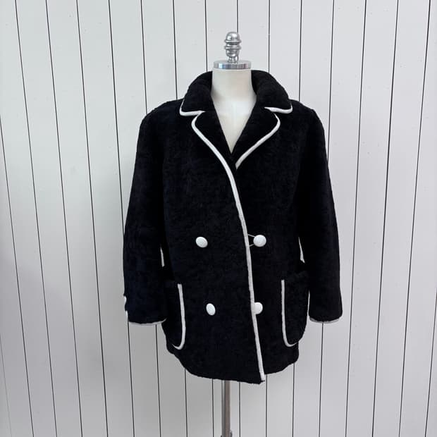 USA 블랙 쉬어링 코트