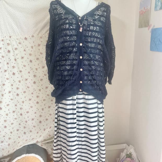 모리걸 빈티지 네이비 데일리 원피스 set 💙🤍🌸