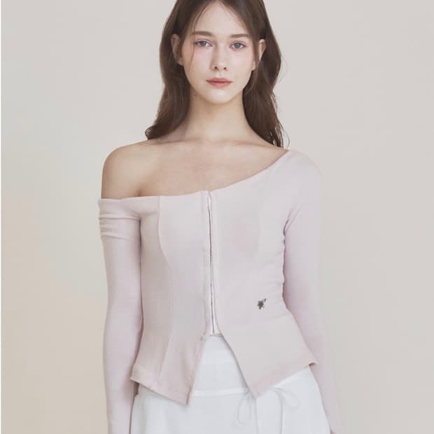 낫유어로즈 핑크 헤이즐 가디건 오프숄더