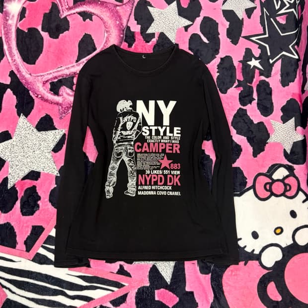 Y2K NY Graphic lettering Long Sleeve