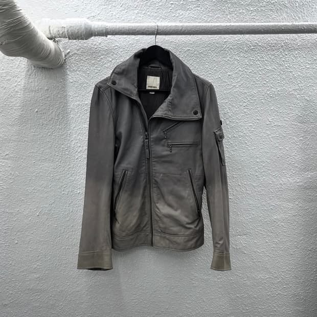Diesel fade washing asymmetry leather ja