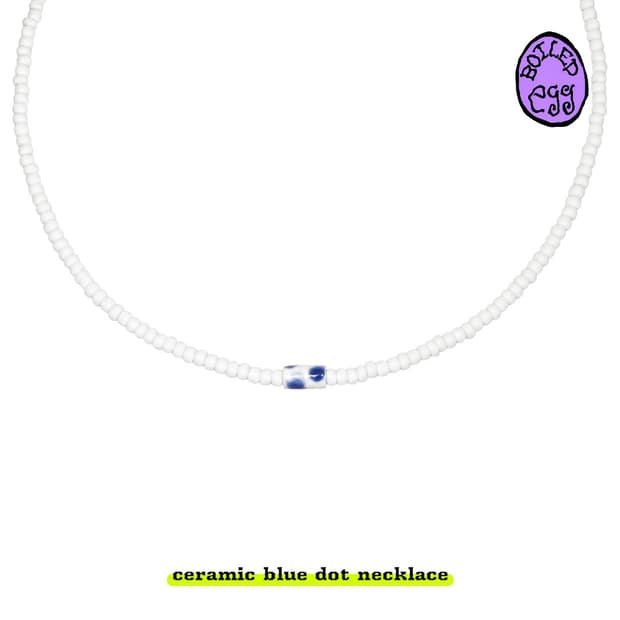 ceramic blue dot necklace