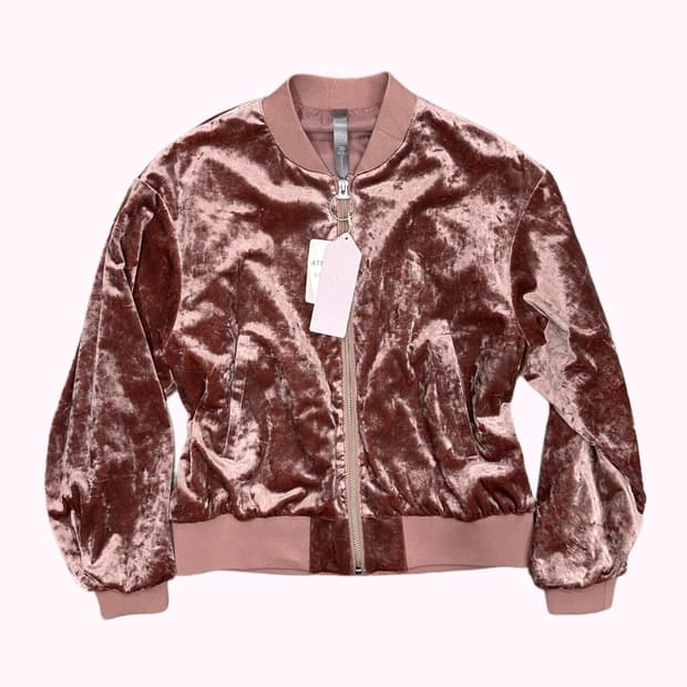 pink velvet crop jacket