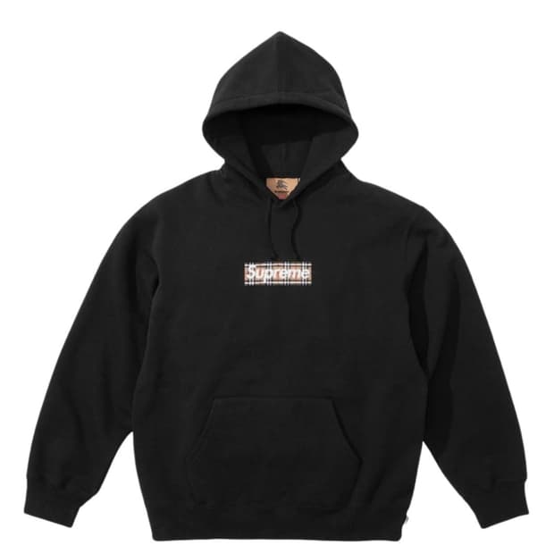 슈프림 버버리 박스로고 후드티 블랙 M