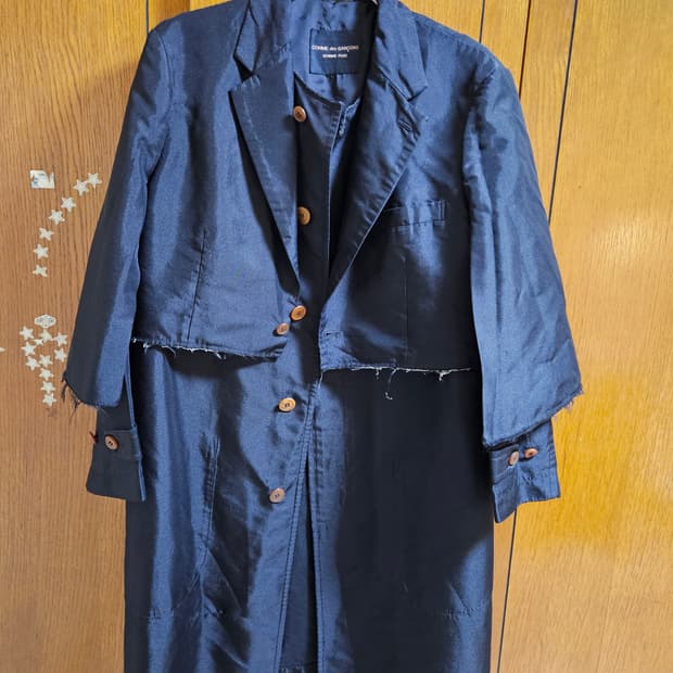 20AW 꼼데가르송 옴므플러스 케이프 코트 M 블랙