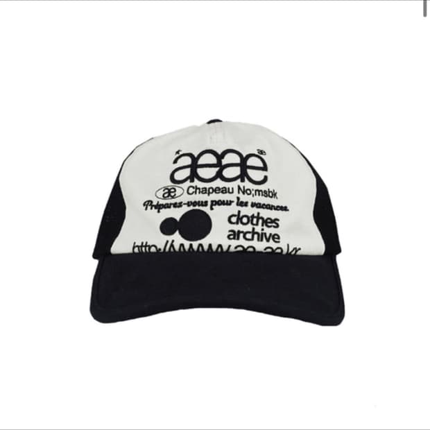 aeae WEB LOGO MESH CAP black