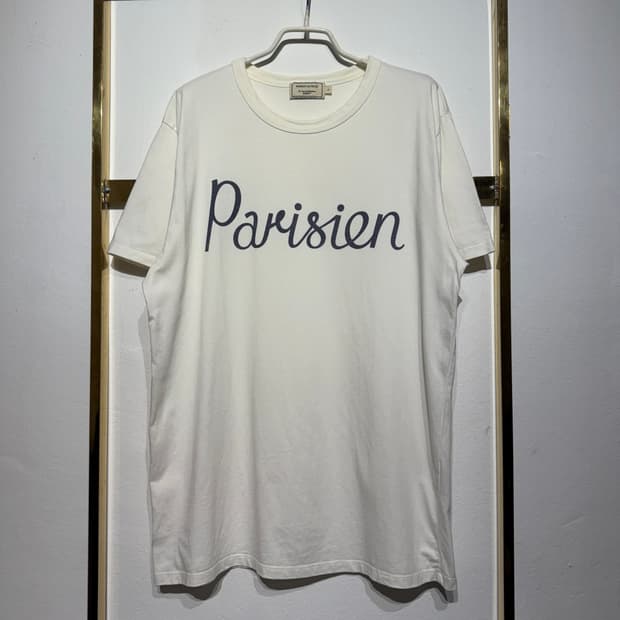 Maison Kitsune 메종 키츠네 파리지앵 필기체 로고 티셔츠 L