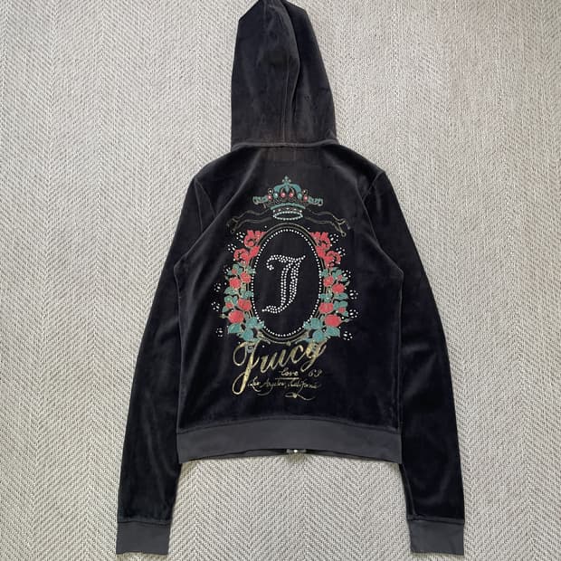 빈티지 juicy couture 쥬시 꾸뛰르 벨루어 후드 집업