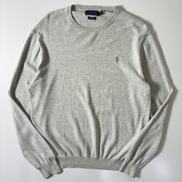 Polo 폴로 랄프로렌 신형 멜란지 라이트 그레이 라운드 니트