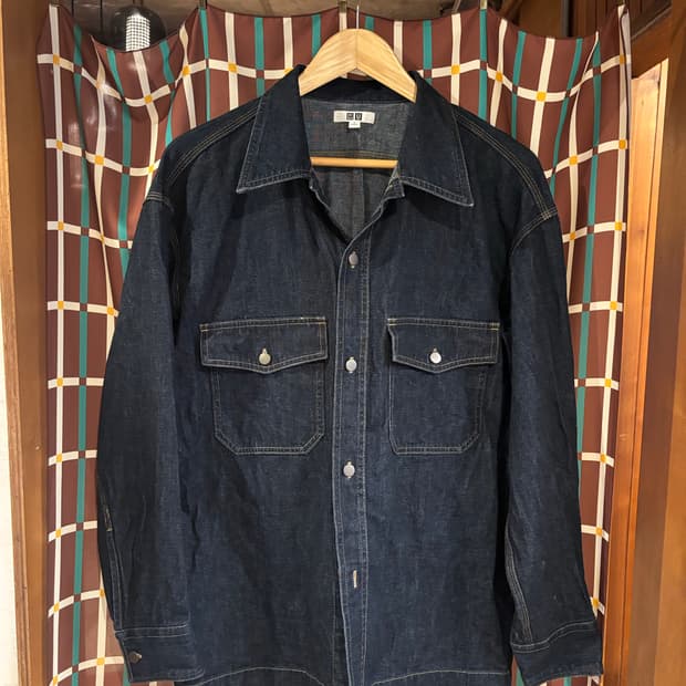 유니클로 U 데님 워크 셔츠 오버핏