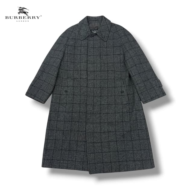 버버리 체크 발마칸 울코트