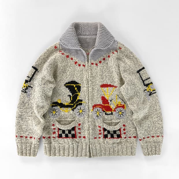 (Rare) 60s 빈티지  "Antique Autos" 코위찬 스웨터