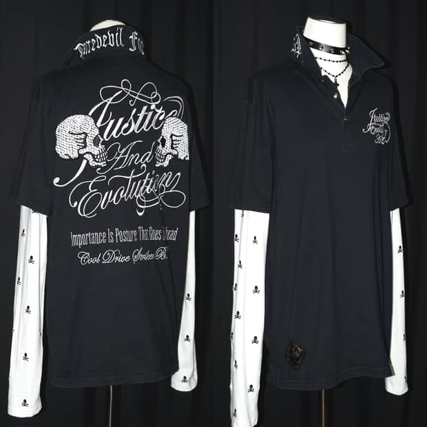 (CDS) punk layered long sleeve 