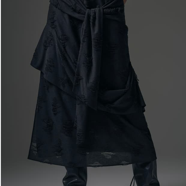 트리밍버드 Strap Drape Damage Skirt