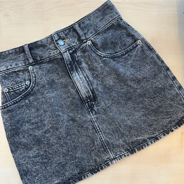 L) wego standard 흑청 워싱 미니 데님 스커트