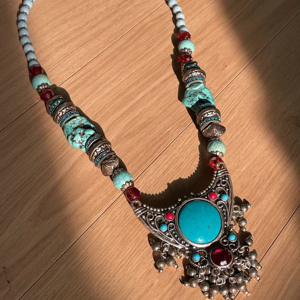 Vintage Blue turquoise antique necklace