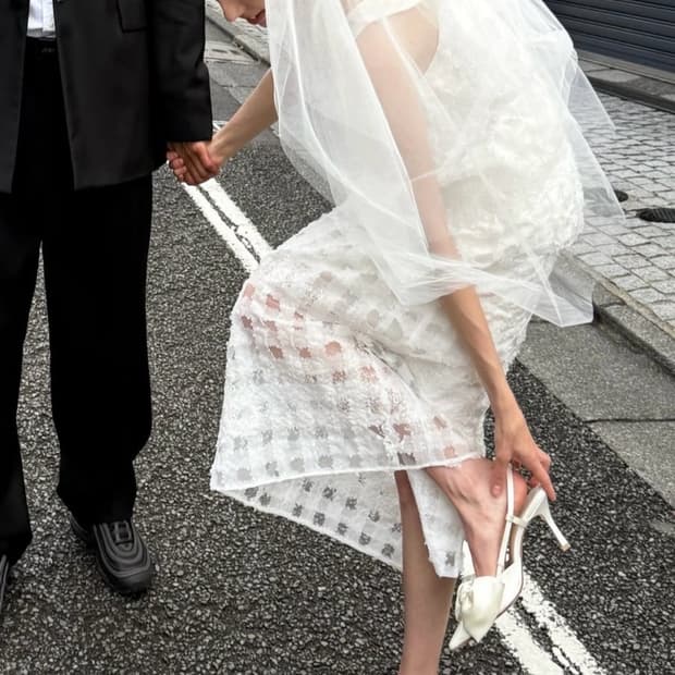 드래곤블루스 235-240 리본 슬링백 새틴 37 웨딩슈즈