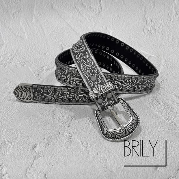 [Unisex] BIN2 엔틱 에스닉 클래식 웨스턴 가죽 벨트