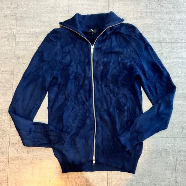 Theory 띠어리 핀터깔 아메카지 니트집업 네이비