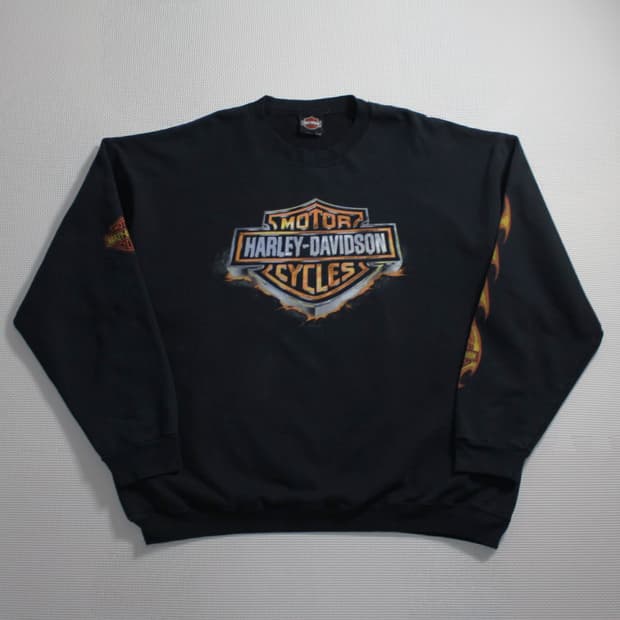 Harley-Davidson 할리 데이비슨 플레임 기모 맨투맨