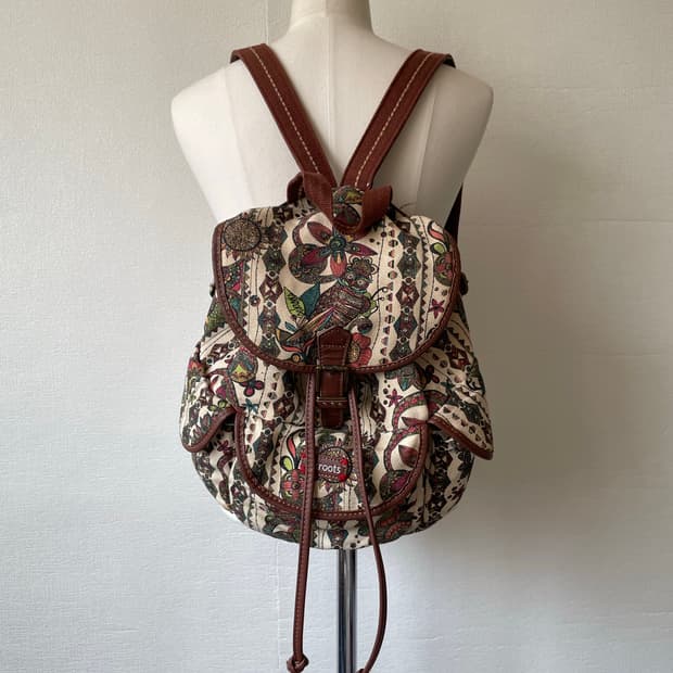 Sakroots Oriental Cloth Leather Backpack