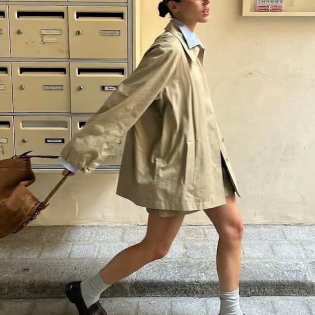 한섬 시스템(System) 베이직 바람막이 야상 코트