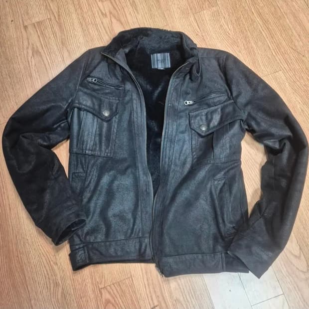 레더 퍼 안감 자켓