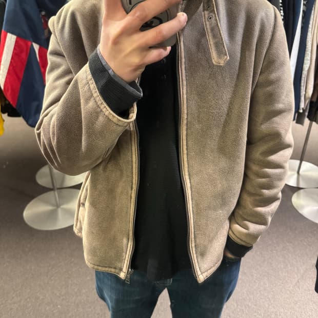 95)Union Bay 빈티지 베이지 레더 자켓(수선)