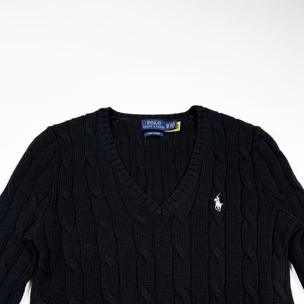 폴로 랄프로렌 포니 블랙 꽈배기 니트 (XS 여성추천)