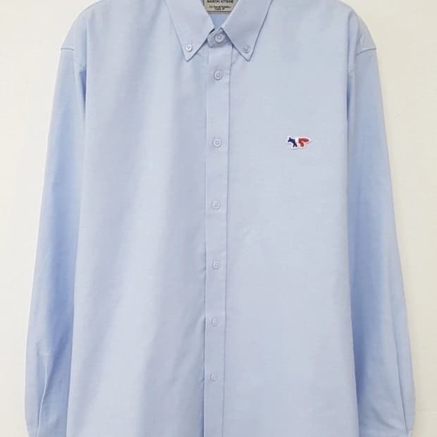 메종키츠네 트라이컬러 폭스헤드 옥스포드 셔츠 (40사이즈)