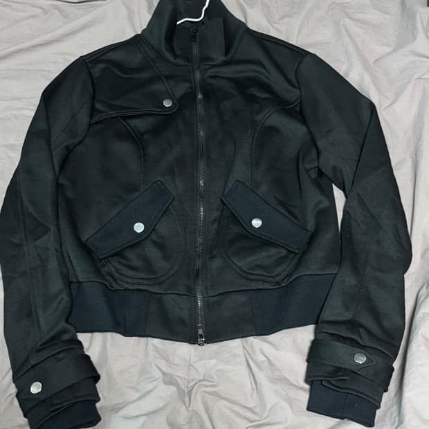 투웨이 하이넥 집업 자켓 블랙