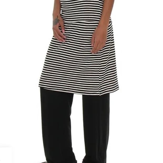 파르티멘토우먼 폴딩웨이스트 저지 미디스커트 블랙스트라이프 s, m 구해요
