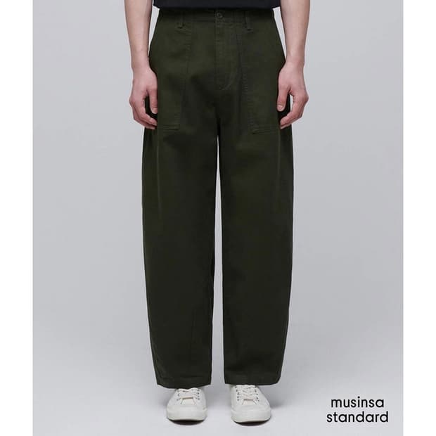 무탠다드 와이드 퍼티그 벌룬팬츠 카키 33