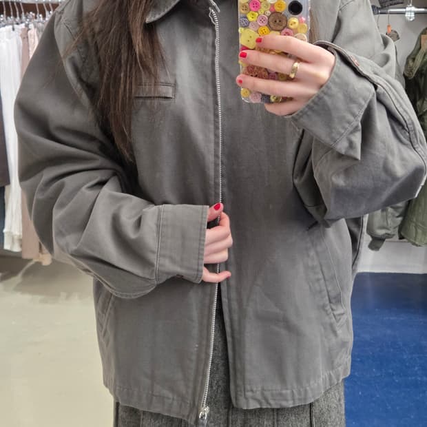 YSL 입생로랑 jeans 커프로고 스윙탑 자켓