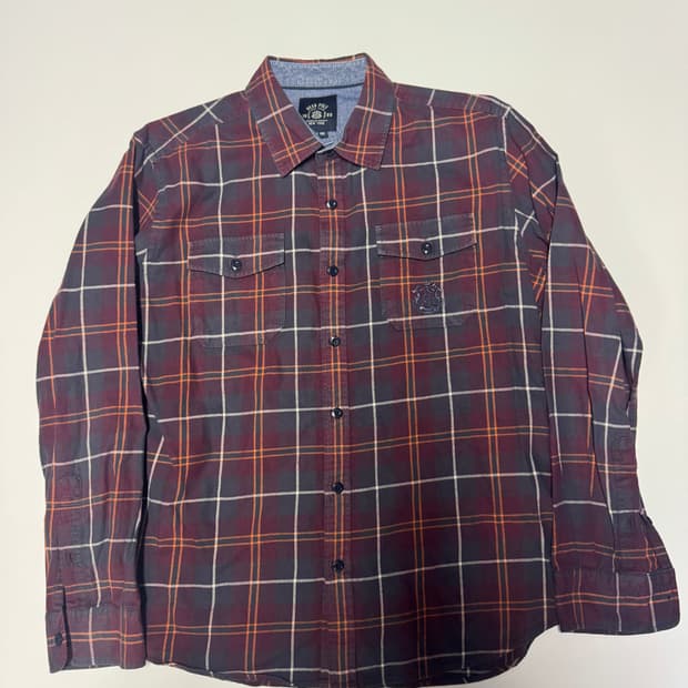 빈폴 beanpole 방패 로고 슬림핏 체크 셔츠 XL