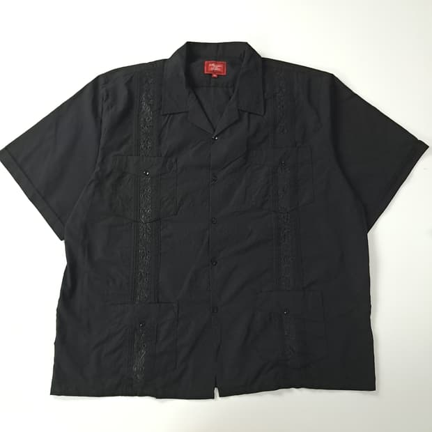 CK782 4XL 맥시모스USA 4포켓 블랙 과야베라 반팔 셔츠 남방