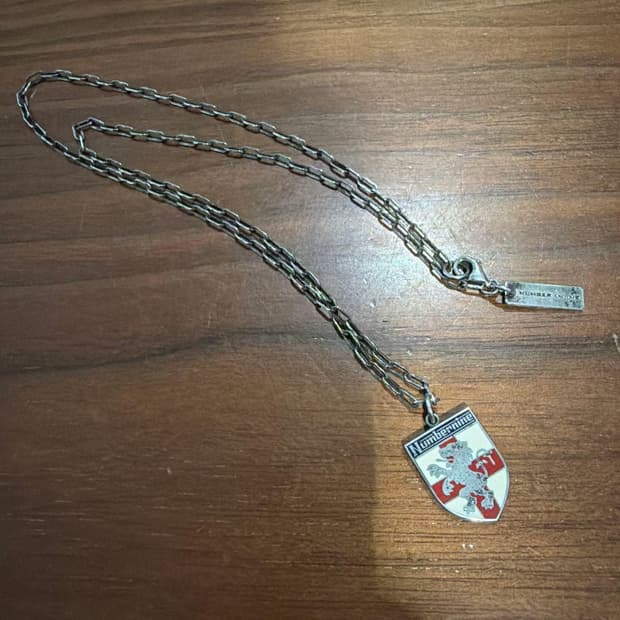 00AW 넘버나인 엑스트라 헤비 엠블럼 실버 925 목걸이