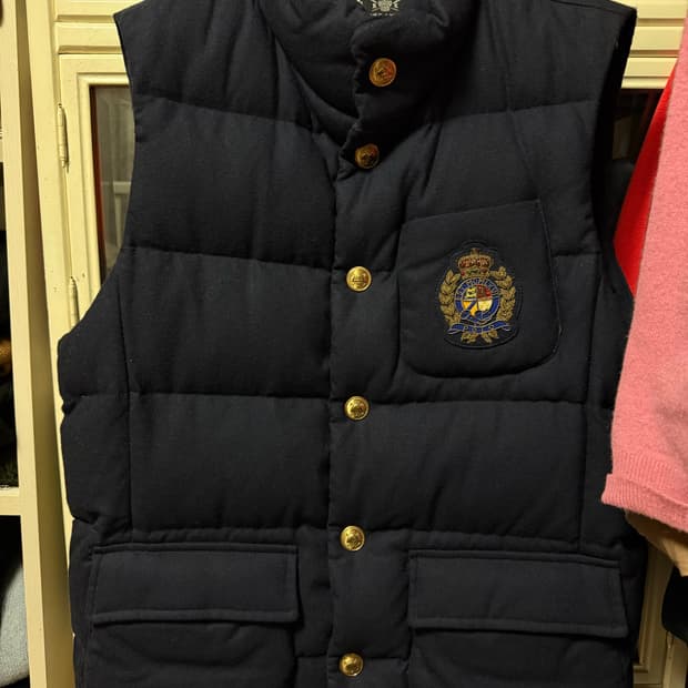 폴로 금장 패딩 베스트 m