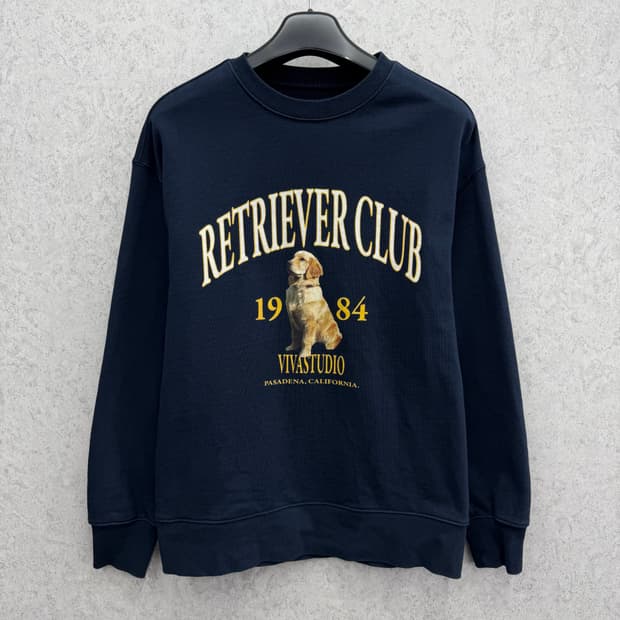 100 비바스튜디오 리트리버 클럽 남자 루즈핏 맨투맨