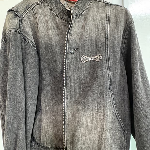 카락터 데님 자켓