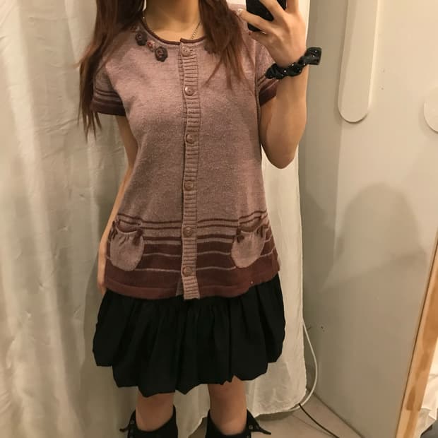 JPN Vintage 하구미 모리걸 페어리 니트 블라우스