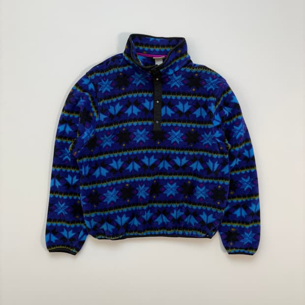 90s Vintage L.L.Bean Aztec Fleece T-Snap