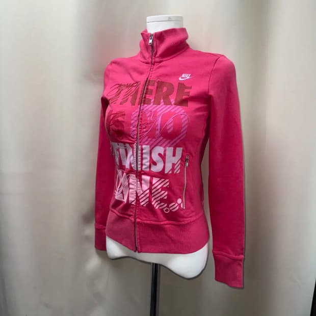 NIKE 나이키 핑크 프린팅 코튼 슬림 집업