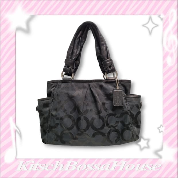 COACH 코치 시그니처 레더 핸들 숄더백