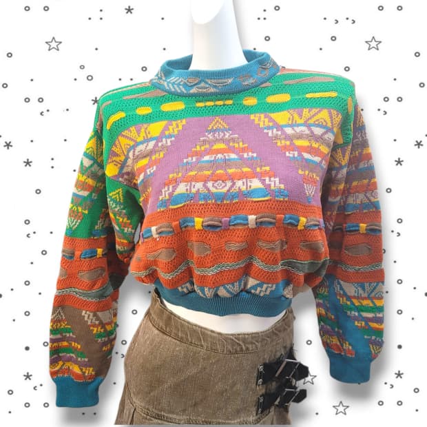 COOGI 쿠지 빈티지 케이블 크롭 니트 스웨터 38